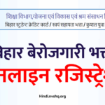 बिहार बेरोजगारी भत्ता ऑनलाइन रजिस्ट्रेशन - Bihar Berojgari Bhatta