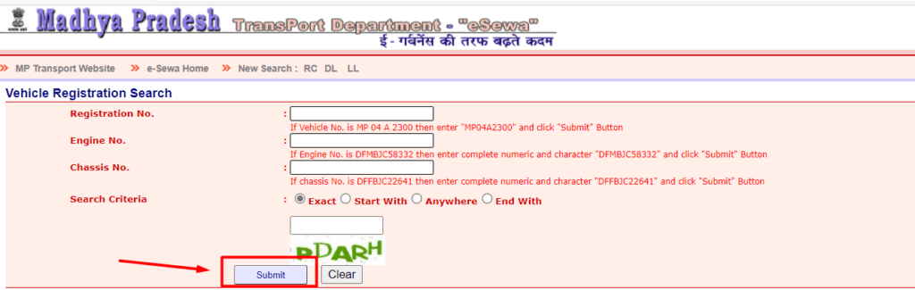 MP RTO vehicle registration owner Name kese search kare
