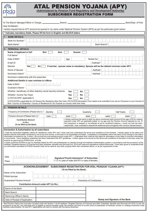 APY Atal-Pension-Yojana-Registration-Form