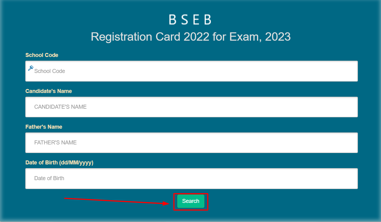 BSEB Registration Card 2022 for Exam 2023