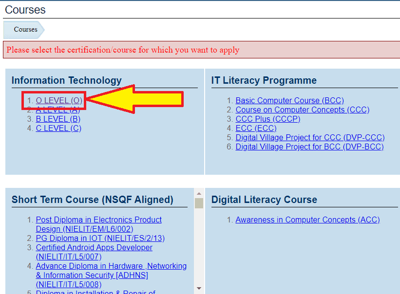 O Level Computer Course Admission