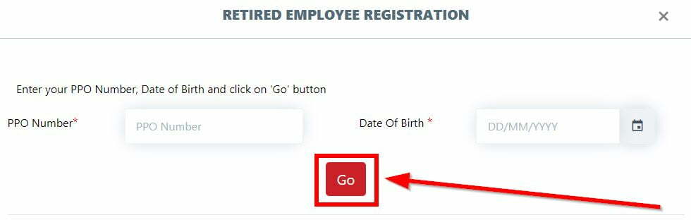 HRMS Portal Retired Employee Registration