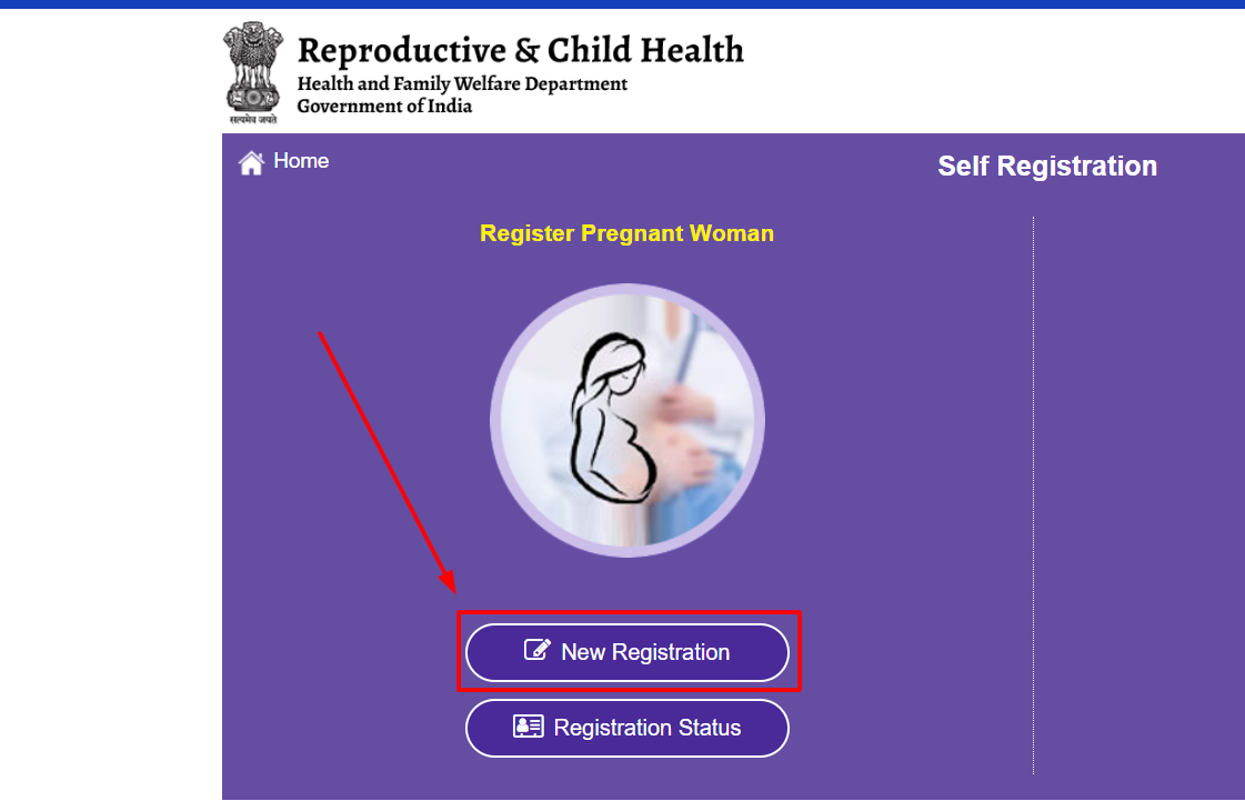 Reproductive and child health new registration process