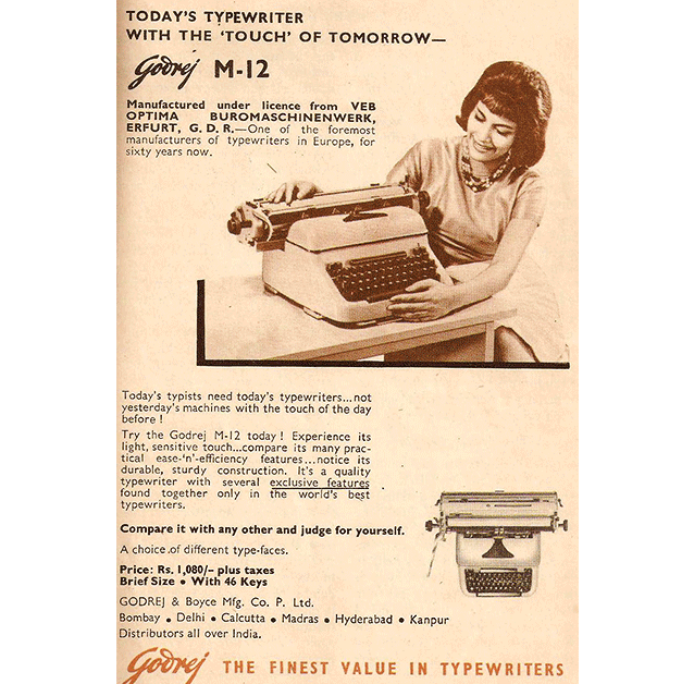 naval godrej typewriter