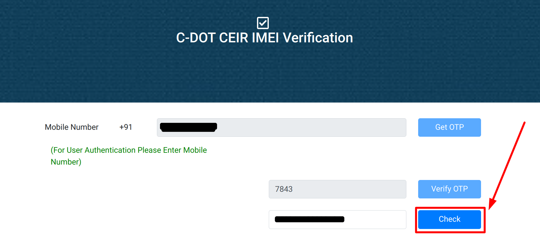 IMEI verification online mobile check details