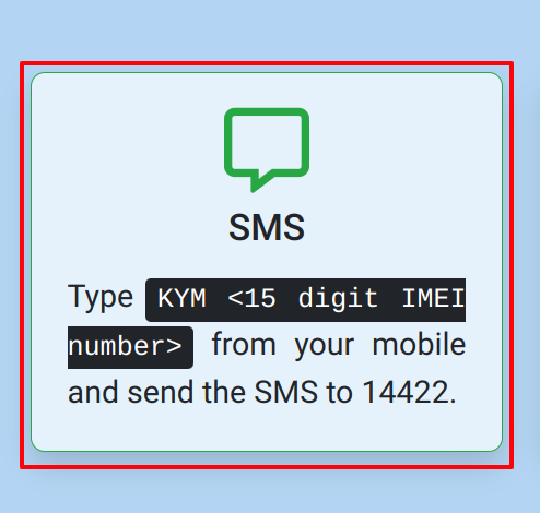 block mobile phone through sms