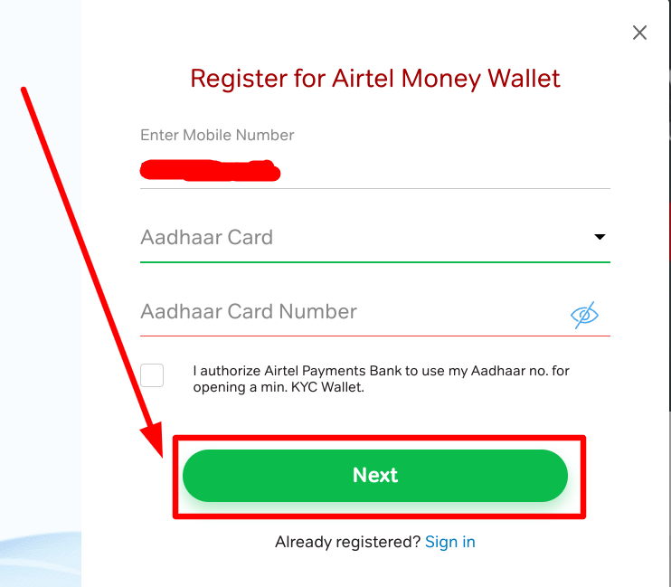 airtel payments bank money wallet registration