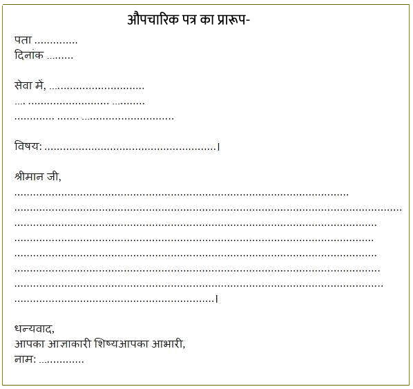 हिंदी पत्र लेखन