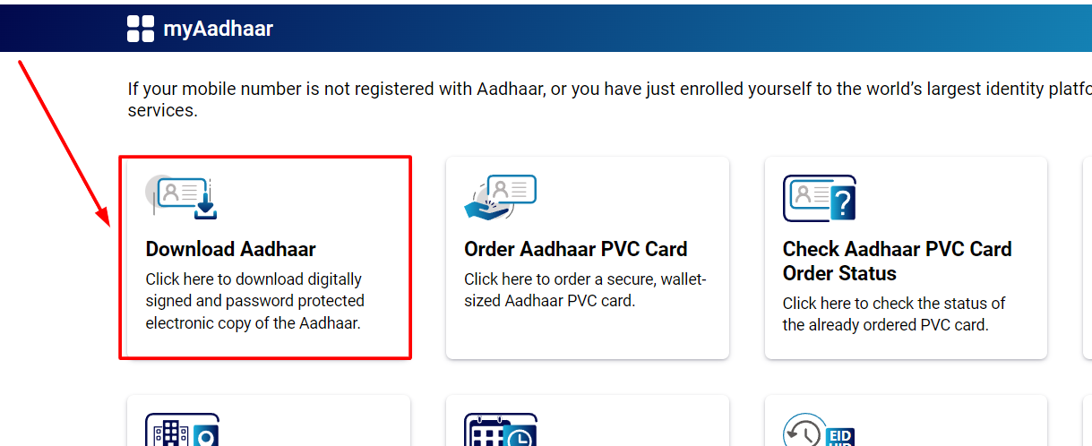 My aadhar card download process