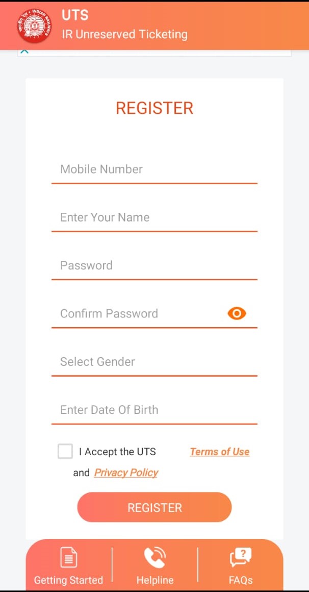 UTS App Registartion form