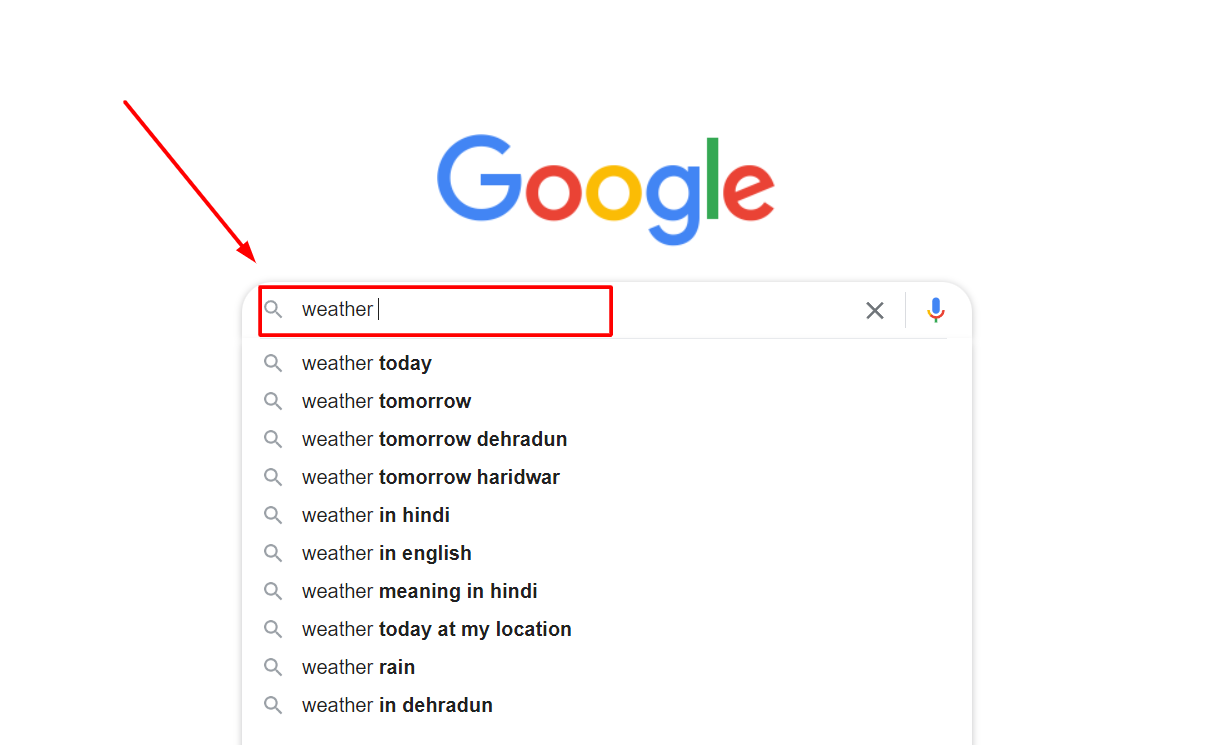 google App weather search