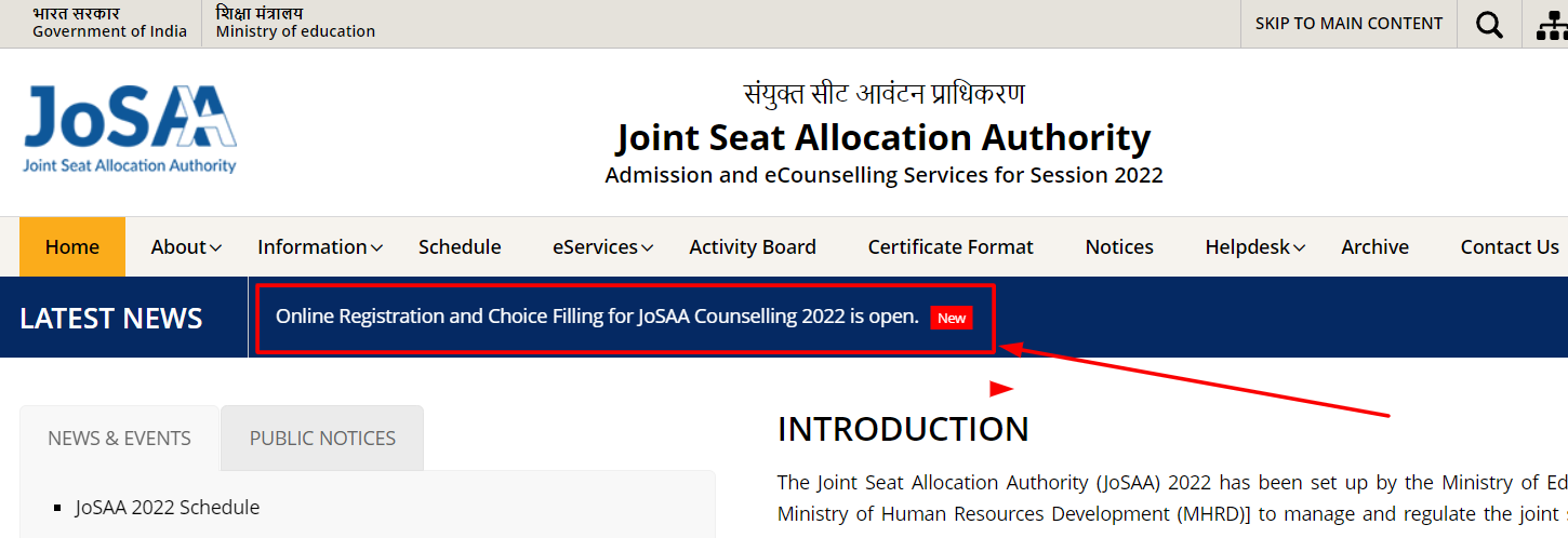 joint seat allocation authority counselling process