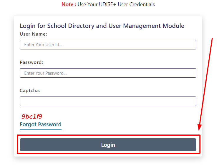 login on UDISE School management portal