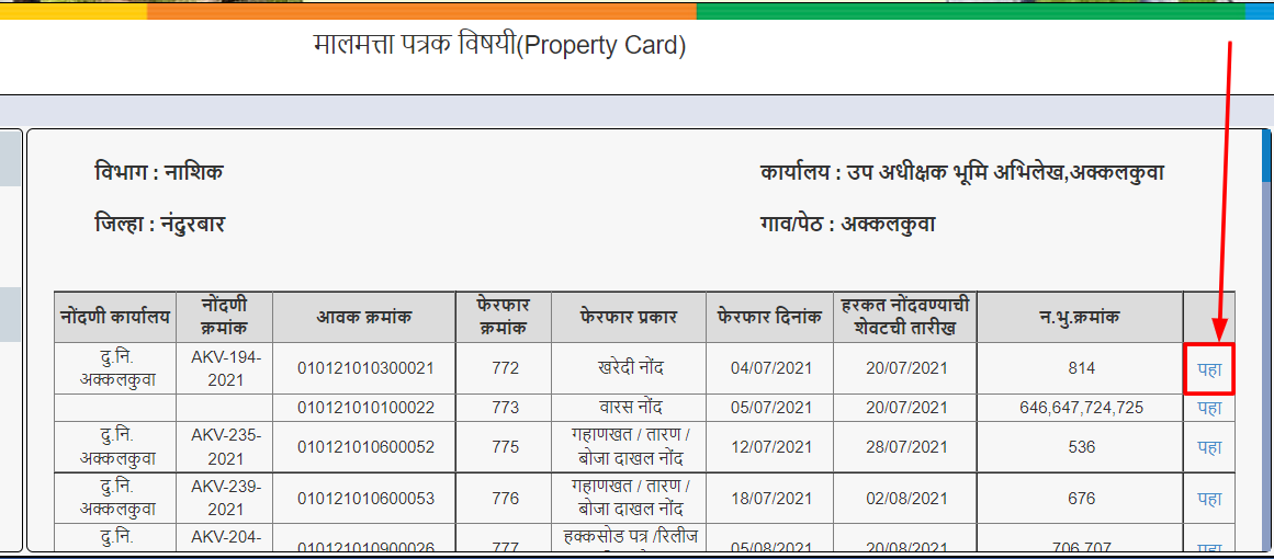 maharashtra property card record online
