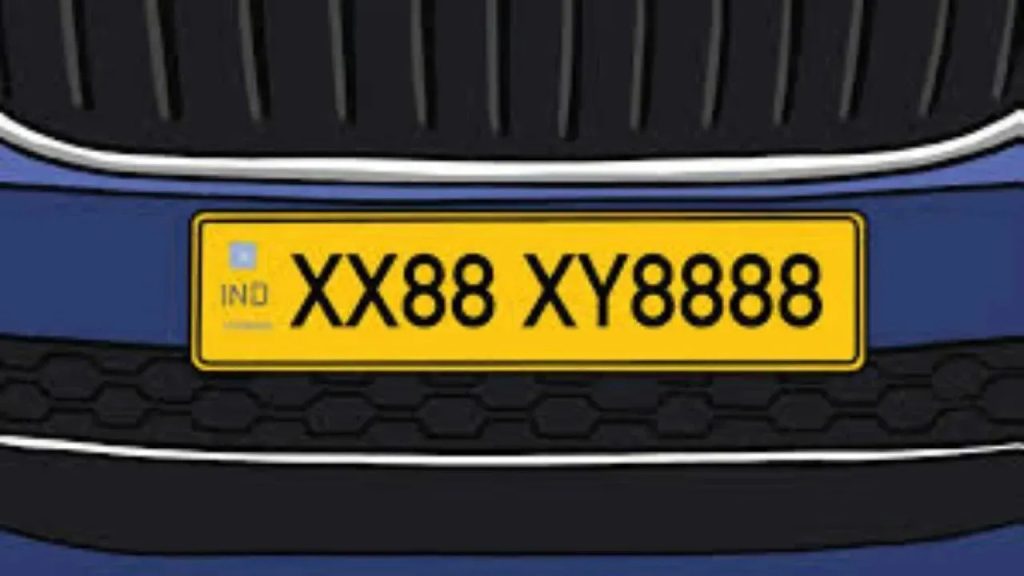 Yellow-color-car-number-plate
