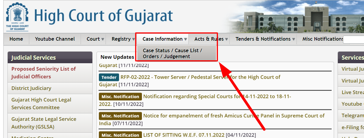 Gujarat high court case status check