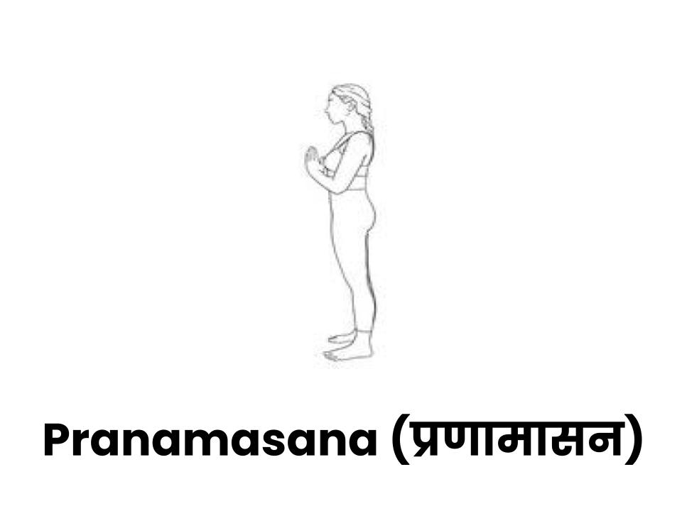 सूर्य नमस्कार, Pranamasana surya namaskar first aasan