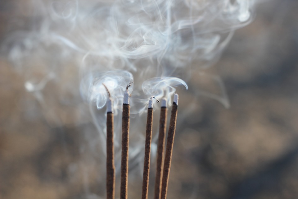 Sticks Blow Incense Smoke