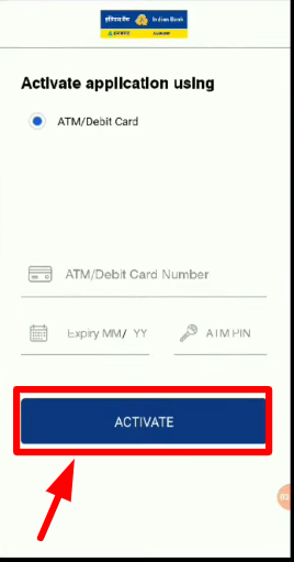 Actvivate application using indian bank