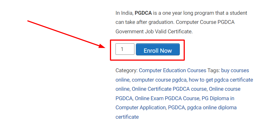 enroll now PGDCA course