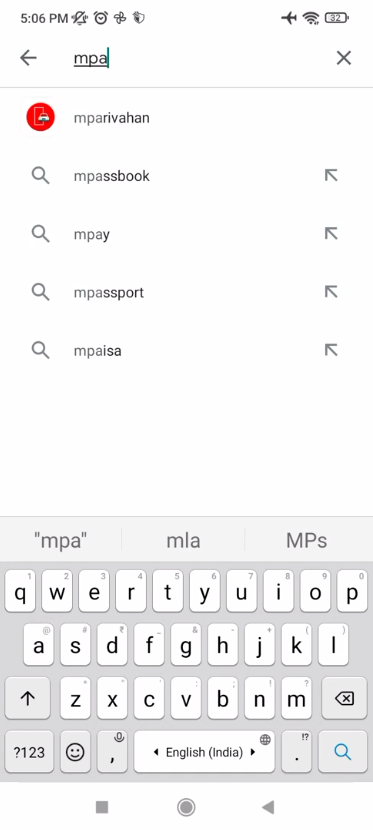 mparivahan search google play store
