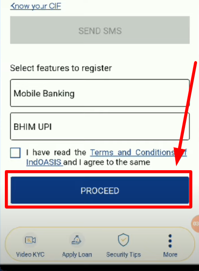 verify OTP and proceed indoasis App
