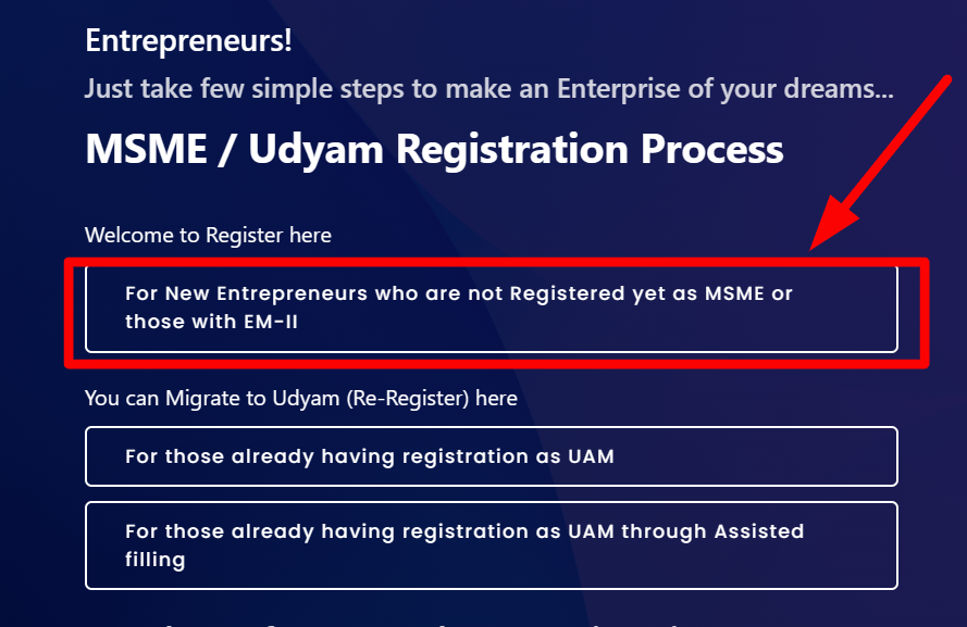 MSME Udyam registration process online