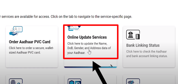online update service aadhar