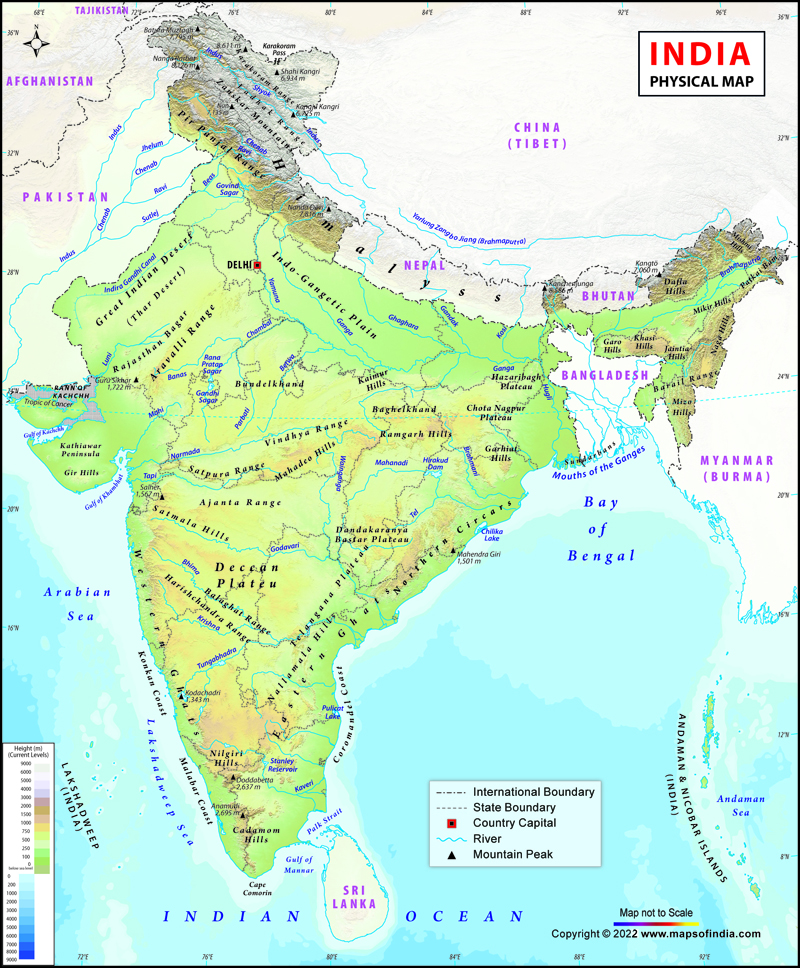 india-physical-map