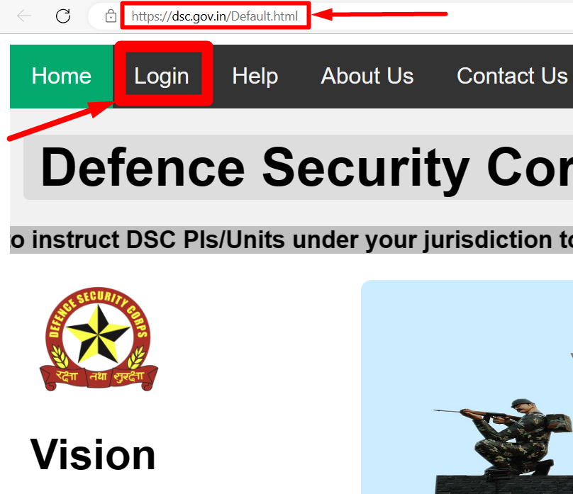 डीएससी आर्मी पोर्टल लॉग इन कैसे करें -DSC Army Log in