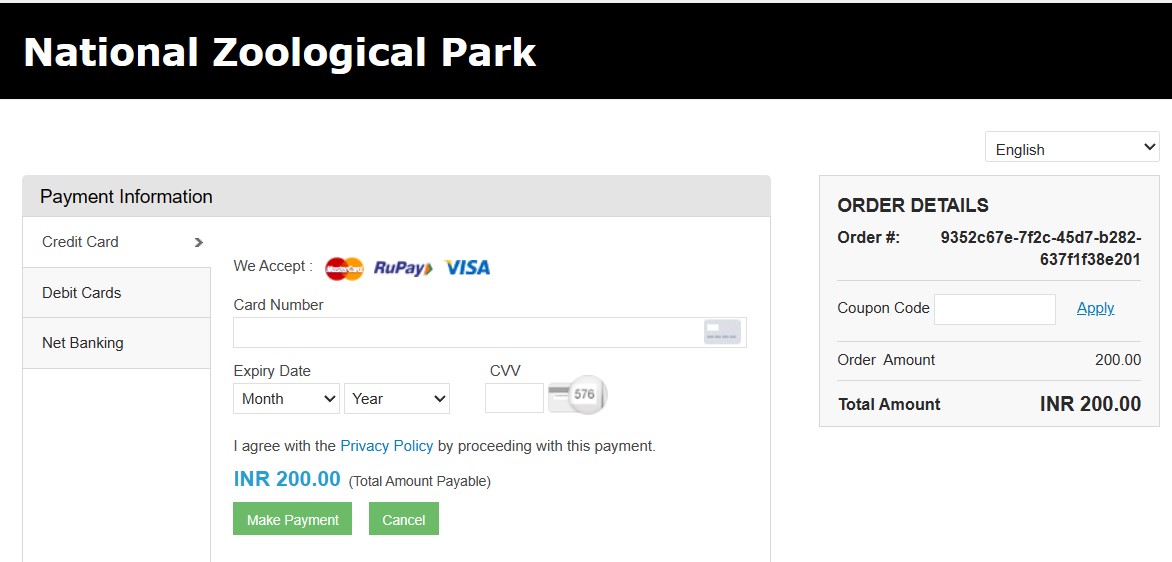Online Ticket Booking Delhi Zoo