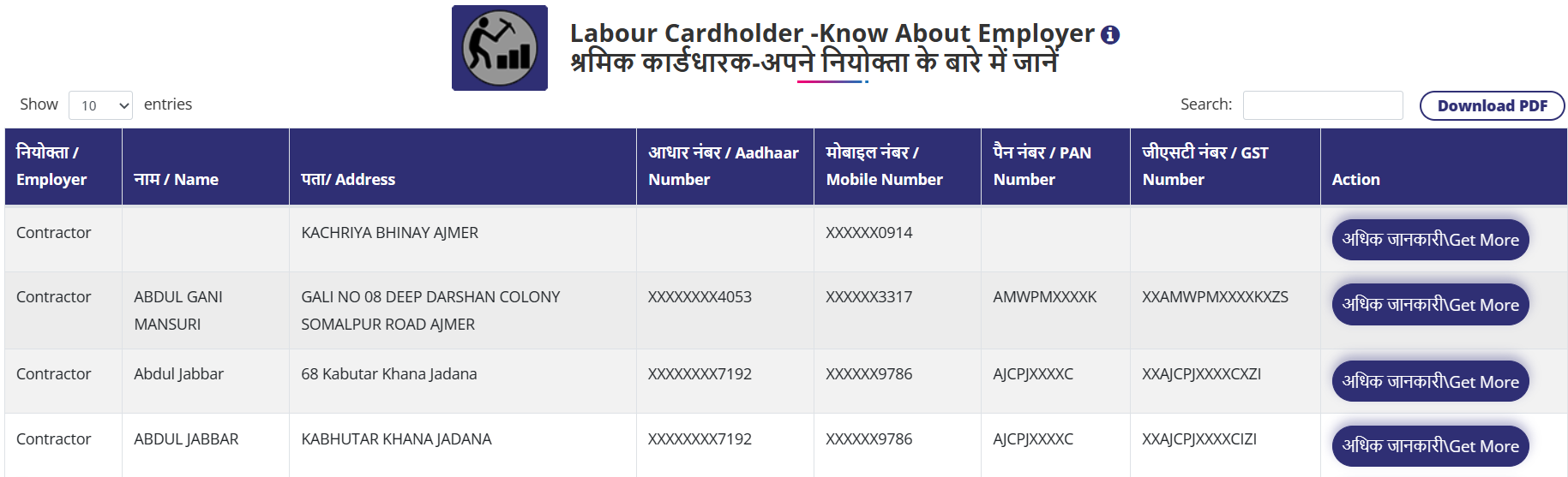 rajasthan majdoor card labour card rajasthan download online status cheak